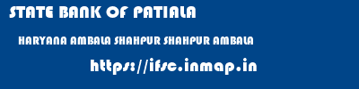 STATE BANK OF PATIALA  HARYANA AMBALA SHAHPUR SHAHPUR AMBALA  ifsc code